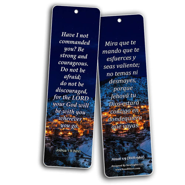 Bilingual Encouraging Bible Verses Bookmarks - Overcome Fear