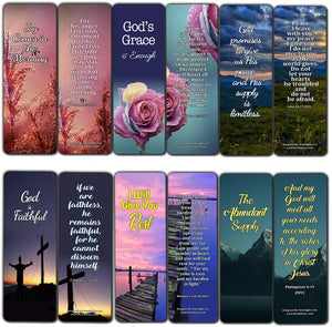 Bible Verses Bookmarks for When Your Faith Is Feeble (60-Pack) - VBS Sunday School Easter Baptism Thanksgiving Christmas Rewards Encouragement Gift