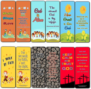 Kids Christian Bookmarks (60-Pack) - Bulk Bible Verses Bookmarker For Boys and Girls - Stocking Stuffers for Easter Birthday Homeschooling Sunday School Thanksgiving Christmas
