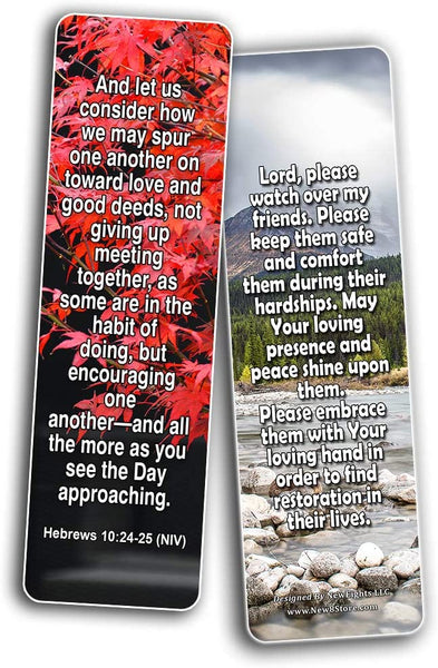 Popular Prayers and Bible Scriptures on Friendship Bookmarks - 12 Pack