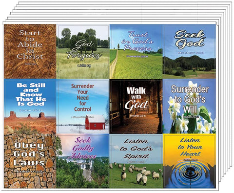 God?s Will for Your Life Christian Stickers (20 Sheets) - Assorted Mega Pack of Religious Inspirational Stickers - Proverbs 3:5-6 Church Supplies Sunday School VBS Bible Study Teacher Student Gifts