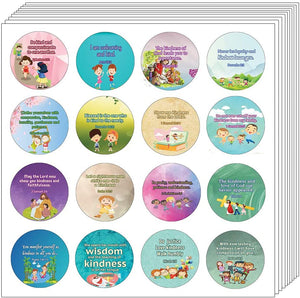Kindness Bible Verses Stickers for Kids (20-Sheet) - Motivational Stickers