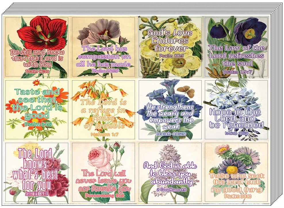 Christian Stickers for Women Series 5 (5-Sheet) - Great Variety Colorful Stickers