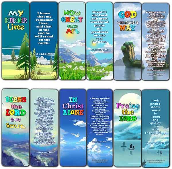 In Christ Alone Bible Bookmarks for Kids (30 Pack) - Well Designed for Kids - VBS Sunday School Easter Baptism Thanksgiving Christmas Rewards Encouragement Motivational Gift