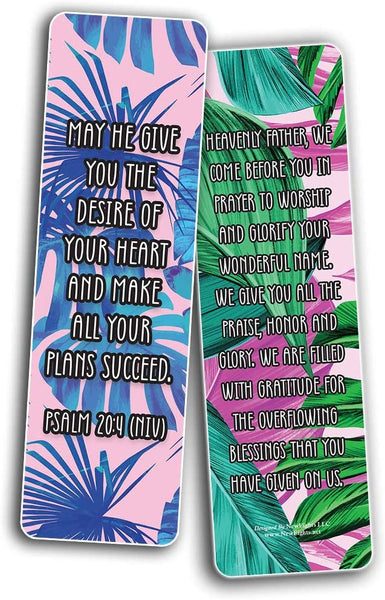 Popular Prayers and Bible Scriptures on Blessings Bookmarks (60-Pack) - Church Memory Verse Sunday School Rewards - Christian Stocking Stuffers Birthday Party Favors Assorted Bulk