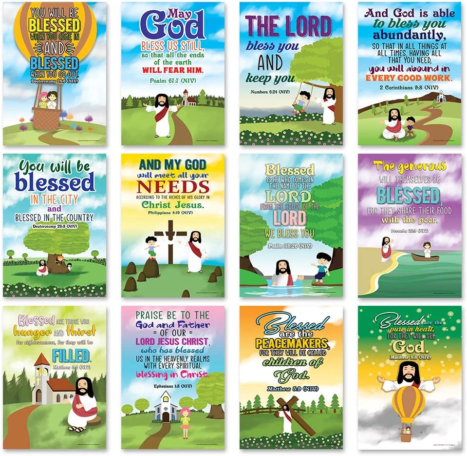 god-s-blessing-christian-living-poster-12-pack-inspirational-bible-new8store