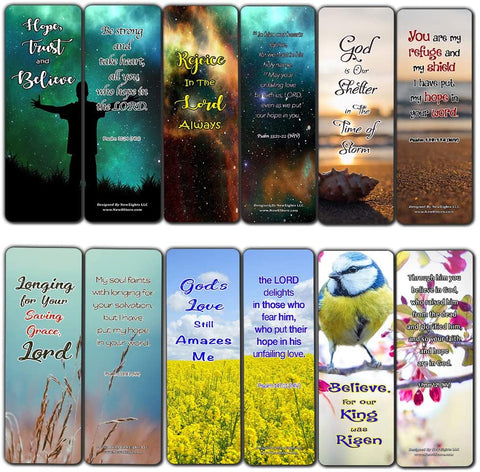 Hope in God Bible Bookmarks (60 Pack) - Perfect Giftaway for Sunday School