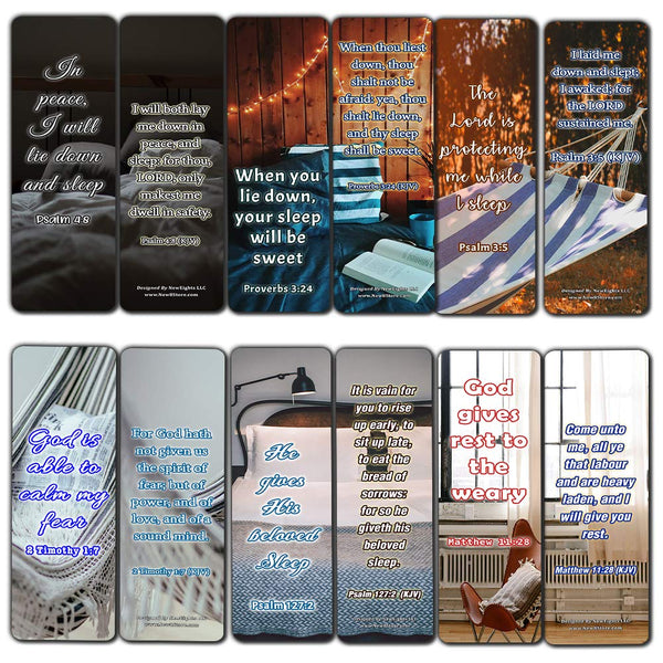 Bible Verses to Help You Sleep Bookmarks Cards
