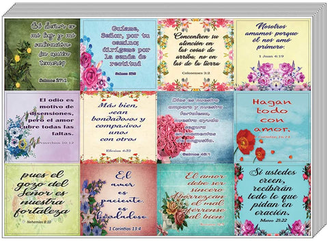 Spanish Christian Stickers for Women Series 3 (10-Sheet) - Spanish Stickers with Biblical Quote for Women