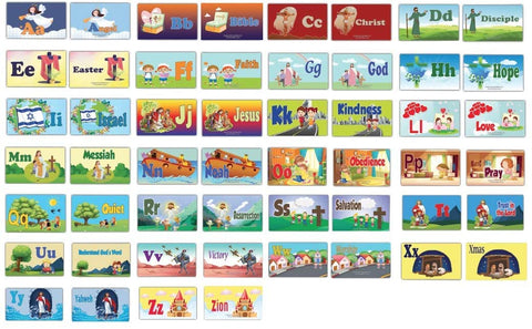 Toddler A-Z Alphabets Bible Flashcards (26 cards x 1 set )