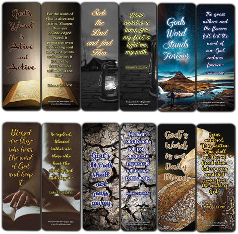 Bible Verses about the Word of God (60 Pack) - Perfect Gift away for Sunday School and Ministries - Christian Stocking Stuffers Birthday Assorted Bulk Pack - Church Memory Verse Sunday School Rewards