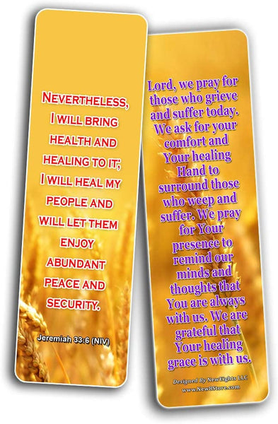 Popular Prayers and Bible Scriptures on Healing Bookmarks - 60 PACK