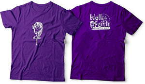 Walk by Faith T-shirt Purple-Medium