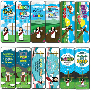 Bible Scriptures Bookmarks Cards for Kids Boys Girls (60-Pack) - Church Memory Verse Sunday School Rewards - Christian Stocking Stuffers Birthday Party Favors Assorted Bulk Pack