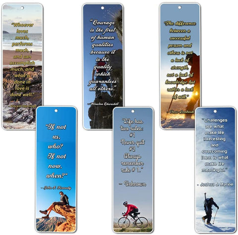 NewEights Adventure Inspirational Quotes Bookmarks Cards (60-Pack) - Gifts Stocking Stuffers for Inspirational Teamwork Team Building Success Sports Adventure Motivation