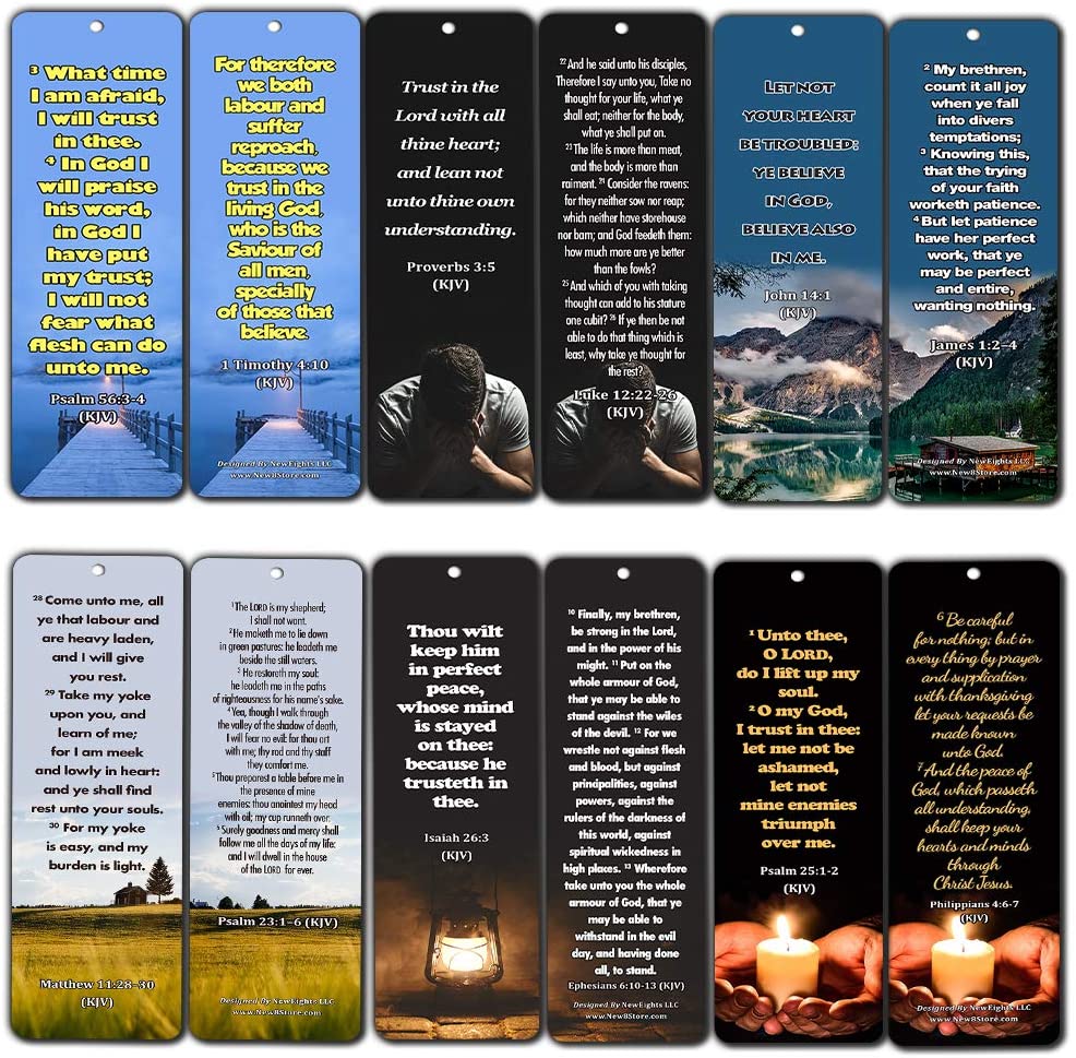 Powerful Bible Verses to Live By Bookmarks KJV (60-Pack)