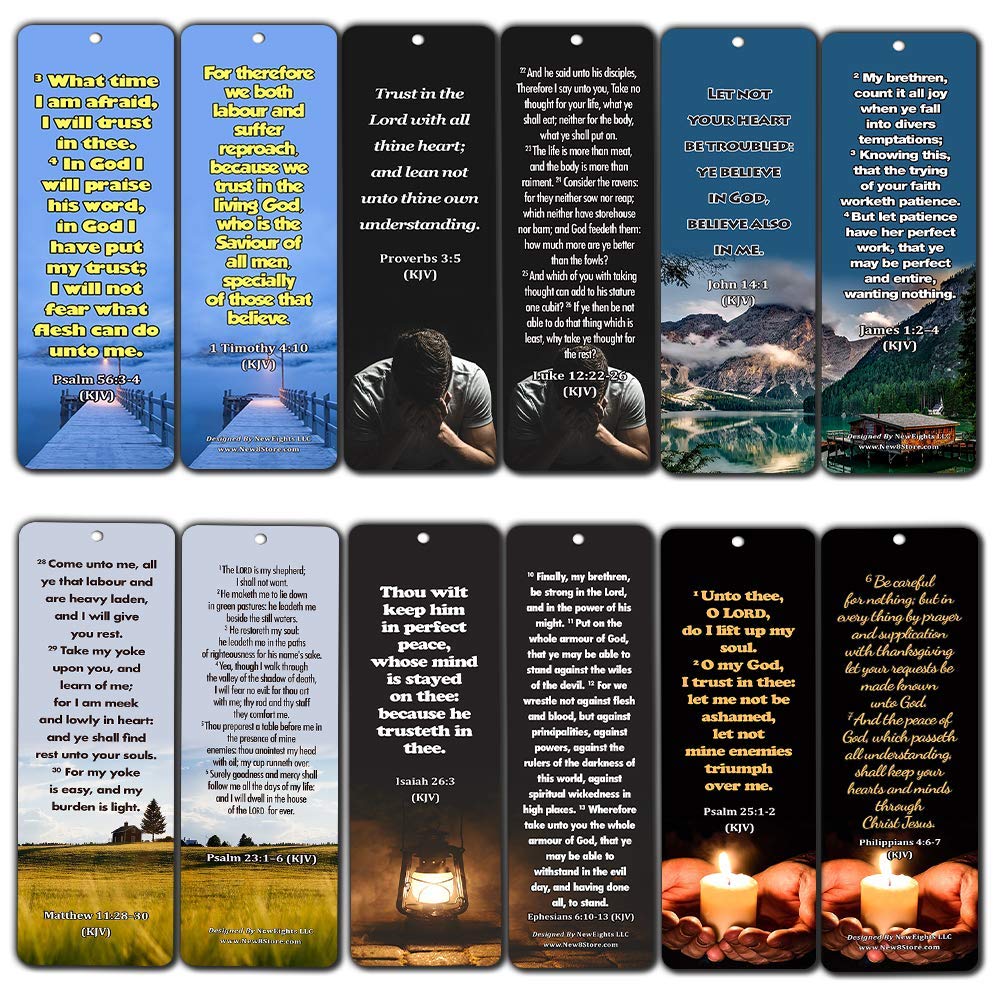 KJV Religious Bookmarks - Bible Verses About Trusting the Lord During Crisis