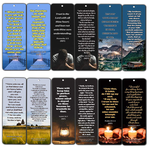 KJV Religious Bookmarks - Bible Verses About Trusting the Lord During Crisis