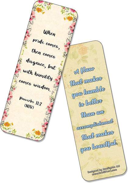 NewEights Famous Verses and Quotes on Humility (60-Pack) – Daily Motivational Card Set – Collection Set Book Page Clippers – Ideal for Church Events
