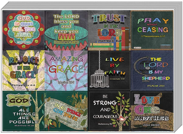 Colorful Bible Verse Stickers (10-Sheet) - Encouraging Colorful Stickers