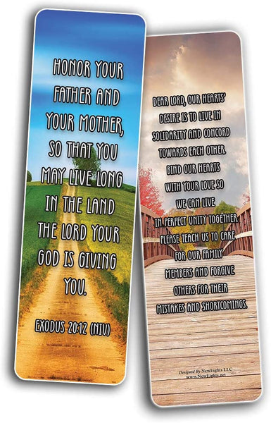 Popular Prayers and Bible Scriptures on Family Bookmarks (60-Pack) - Church Memory Verse Sunday School Rewards - Christian Stocking Stuffers Birthday Party Favors Assorted Bulk