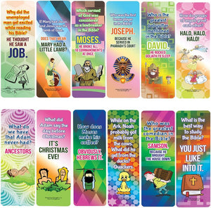 Christian Jokes Bookmarks Series 1 (60-Pack) - Church Memory Verse Sunday School Rewards - Christian Stocking Stuffers Birthday Party Favors Assorted Bulk