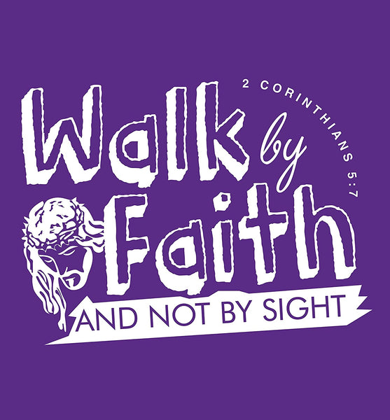 Walk by Faith T-shirt Purple-Medium