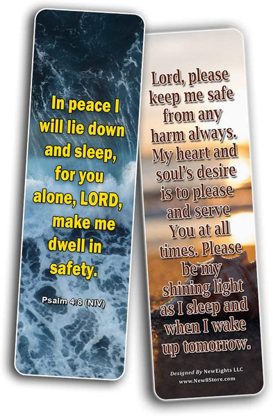 Popular Prayers and Bible Scriptures on Night time / Bedtime Bookmarks (60 PACK)