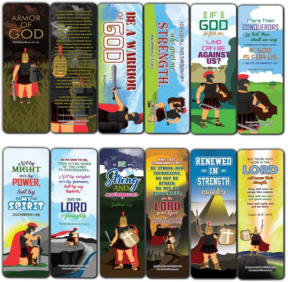 Armor of God Bookmarks (30-Pack) - School Rewards - Christian Stocking Stuffers Birthday Party Favors Assorted Bulk Pack