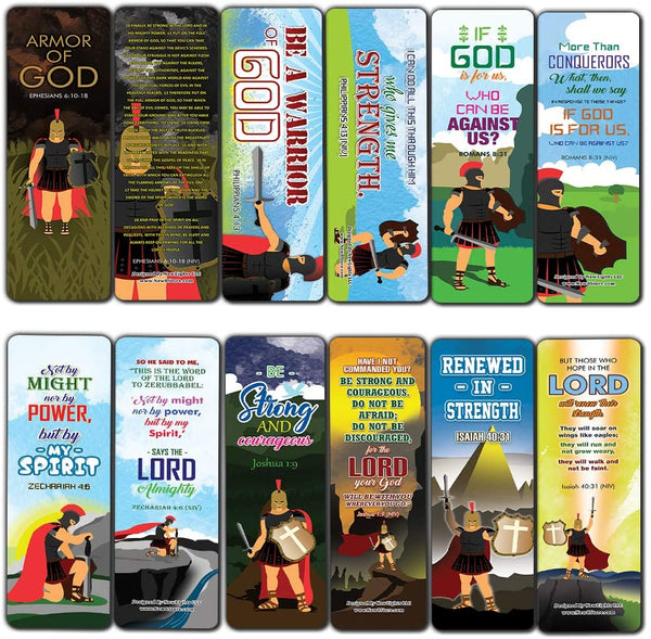 Armor of God Bookmarks (60-Pack) - Stocking Stuffers for Men & Women - Bible Study Church Supplies Teacher Classroom Incentives Gift
