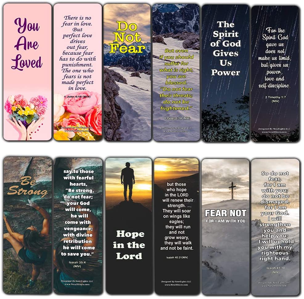 Bible Verses About Anxiety Bookmarks (30-Pack) - Stocking Stuffers Encouragement Tool - Bible Study Release Your Worries Church Supples Teacher Classroom Incentives Gifts