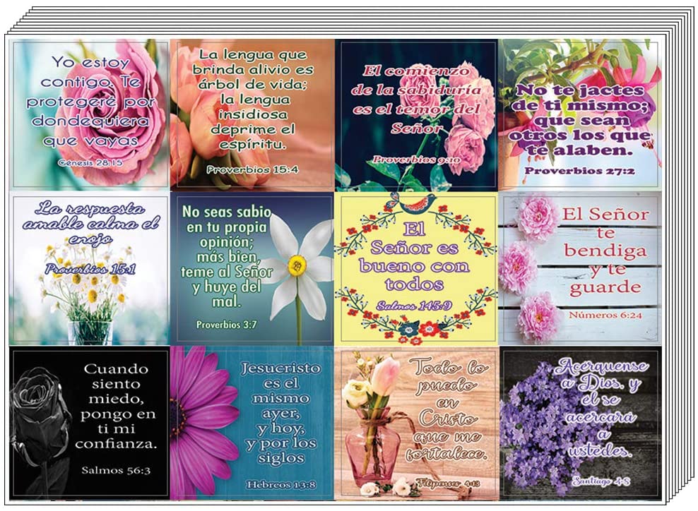 Spanish Christian Stickers for Women Series 2 (20-Sheet) - Perfect Giftaway for Women's Ministry