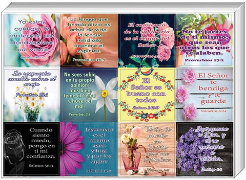 Spanish Christian Stickers for Women Series 2 (10-Sheet) - Spanish Stickers With Biblical Quote for Women