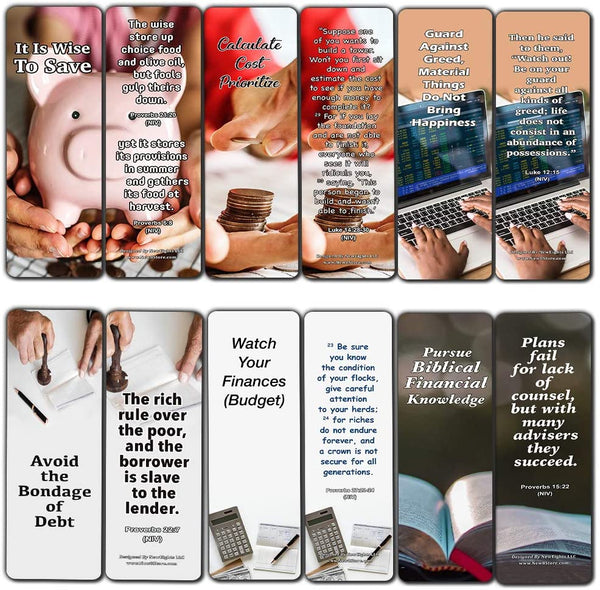 Christian Bookmarks for Biblical Financial Principles Series 4 (60 Pack) - Perfect Giftaway for Sunday School and Ministries