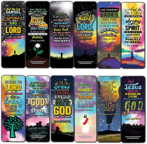 Spiritual Growth Bookmarks (60-Pack) - Church Memory Verse Sunday School Rewards - Christian Stocking Stuffers Birthday Party Favors Assorted Bulk Pack