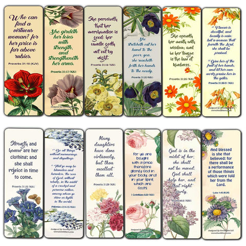 Flower Bookmarks KJV Scriptures Series 2