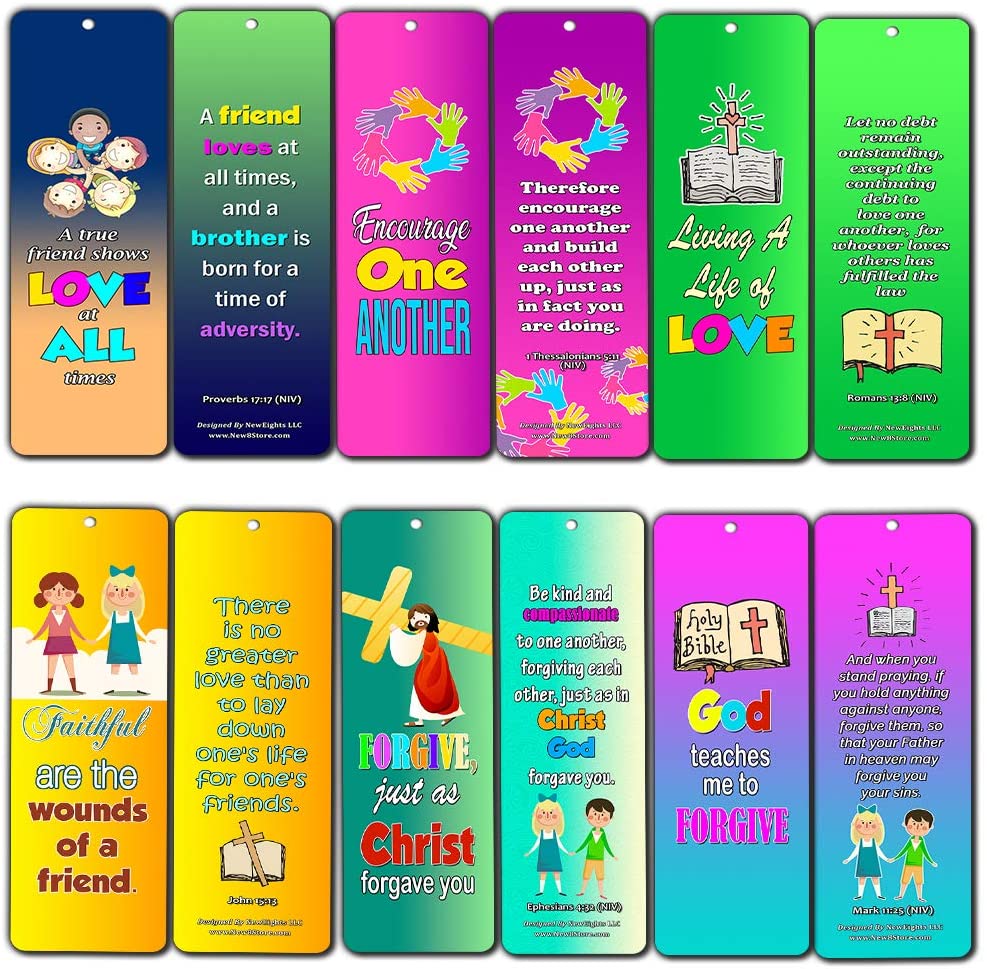 Favorite Bible Verses for Kids - Friendship, Love and Forgiveness (60-Pack) - Great Way For Kids to Learn the Scriptures