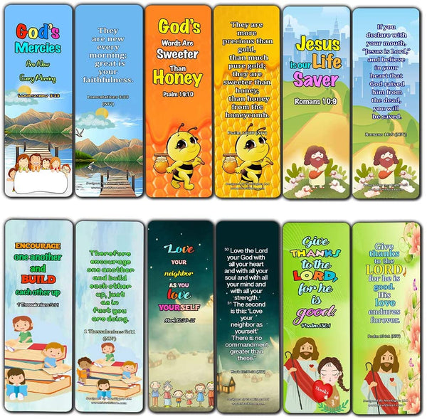 Thankful Bible Verses Bookmarks for Kids (60 Pack) - Bible Verses About Gratitude That Are Simple and Easy for Kids to Memorize