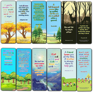 Bible Bookmarks for kids - Character Building Series 3 (60 Pack) - Perfect Gift away for Sunday School and Ministries - VBS Sunday School Easter Baptism Thanksgiving Christmas Rewards Encouragement