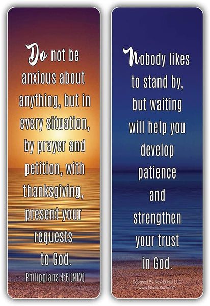 NewEights Patience Bible Verses Sayings Bookmark (30-Pack) â€“ Bulk Gifts Page Binders â€“ Stocking Stuffers for Bookworms, Book Readers, Men Women â€“ Office Supplies â€“ Inspiring Inspirational Sayings