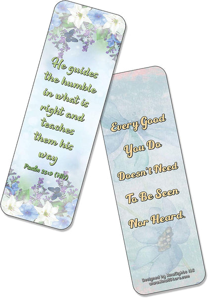 NewEights Famous Verses and Quotes on Humility (60-Pack) – Daily Motivational Card Set – Collection Set Book Page Clippers – Ideal for Church Events
