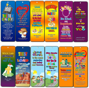 Ten Commandments Memory Verses Bookmarks For Kids (60-Pack) - Fun Way for Kids to Learn the Scriptures