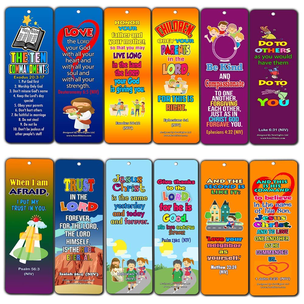 Ten Commandments Memory Verses Bookmarks for Kids