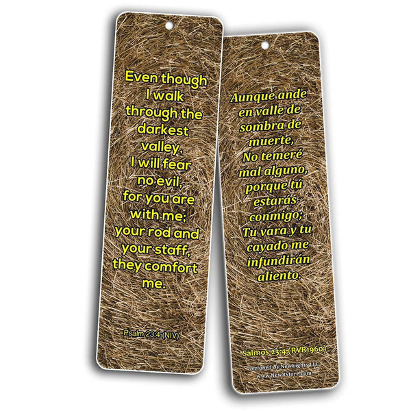 Bilingual Encouraging Bible Verses Bookmarks - Overcome Fear