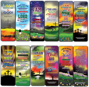 I AM Daily Declaration for Christian Bookmarks NKJV Series 3 (60-Pack) - Church Memory Verse Sunday School Rewards - Christian Stocking Stuffers Birthday Party Favors Assorted Bulk Pack