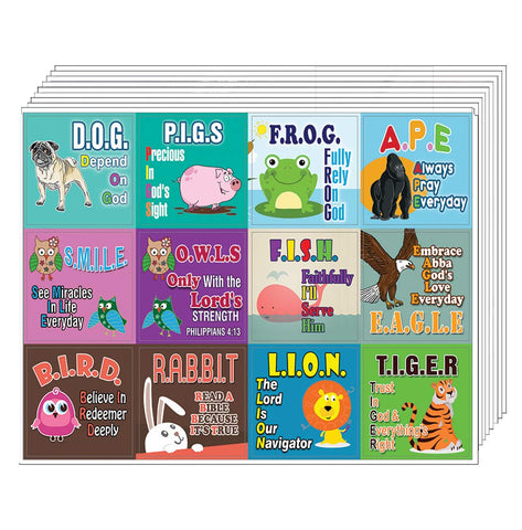 Christian Stickers for Kids Boys Girls (10 Sheets) Affirmation Encouraging Bible Verses - God Jesus Loves You - Stocking Stuffers Party Favors Sunday School Rewards Incentive
