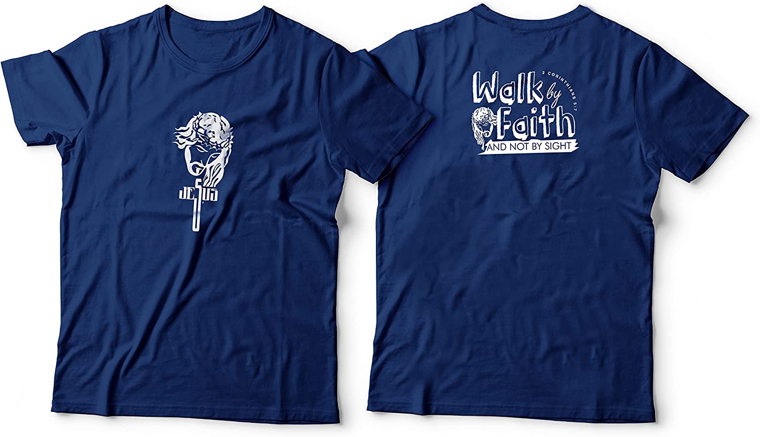 Walk by Faith T-shirt Dark Blue-Medium