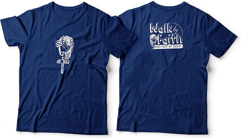 Walk by Faith T-shirt Dark Blue-Medium
