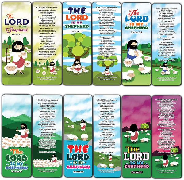 Psalm 23 The Lord is My Shepherd Bookmaks (30-Pack) - Stocking Stuffers for Boys Girls - Children Ministry Bible Study Church Supplies Teacher Classroom Incentives Gift