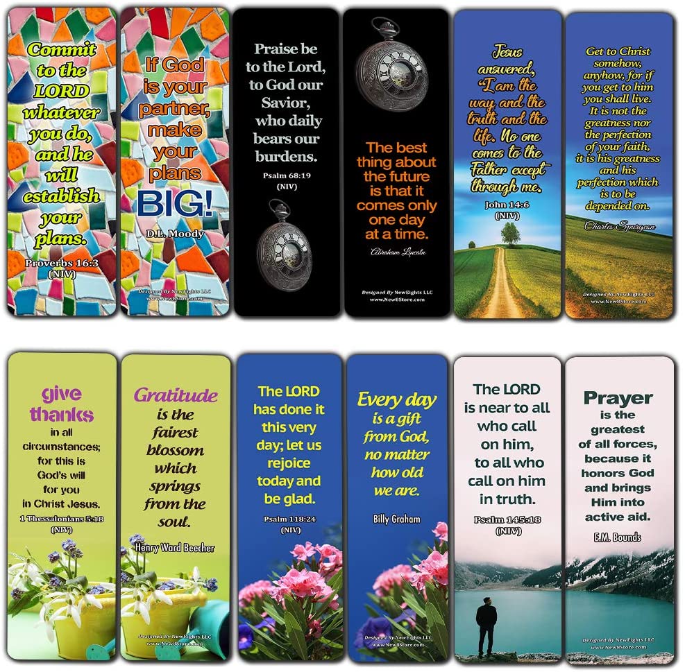 Encouraging Christian Quotes about Life and God (60 Pack) - Perfect Giveaways for Sunday School and Ministries Designed to Inspire Women and Men